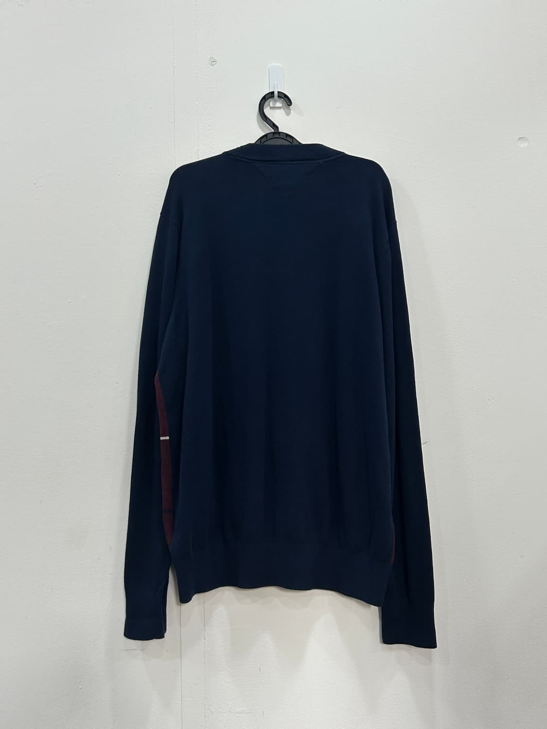 타미힐피거 체크 패턴 가디건 남성 XL 네이비/버건디 상품이미지4