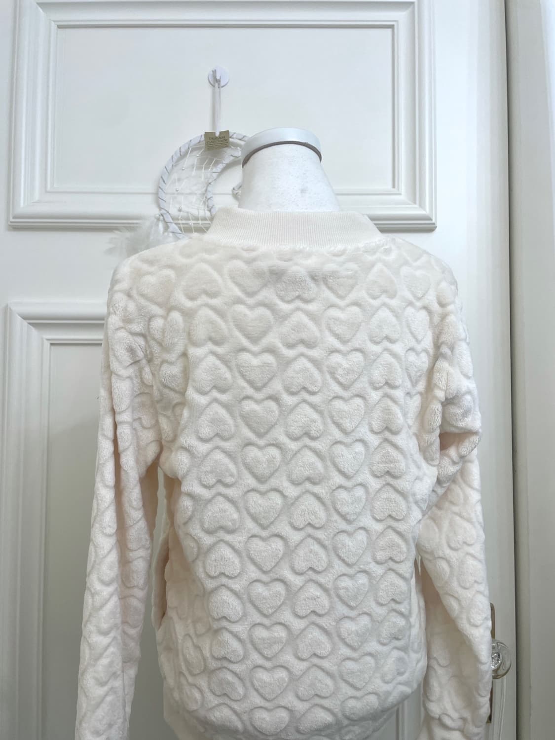 ivory heart pattern fur zip-up 상품이미지4