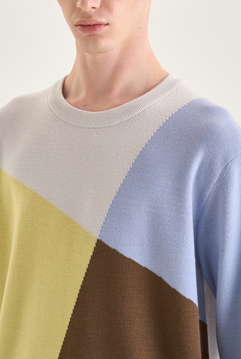 타임옴므 아가일 울 스웨터 100사이즈 상품이미지6