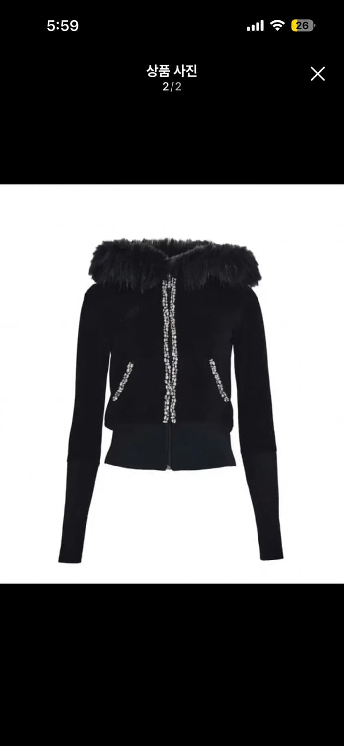 베메클 글램 퍼 후드집업 블랙 상품이미지2