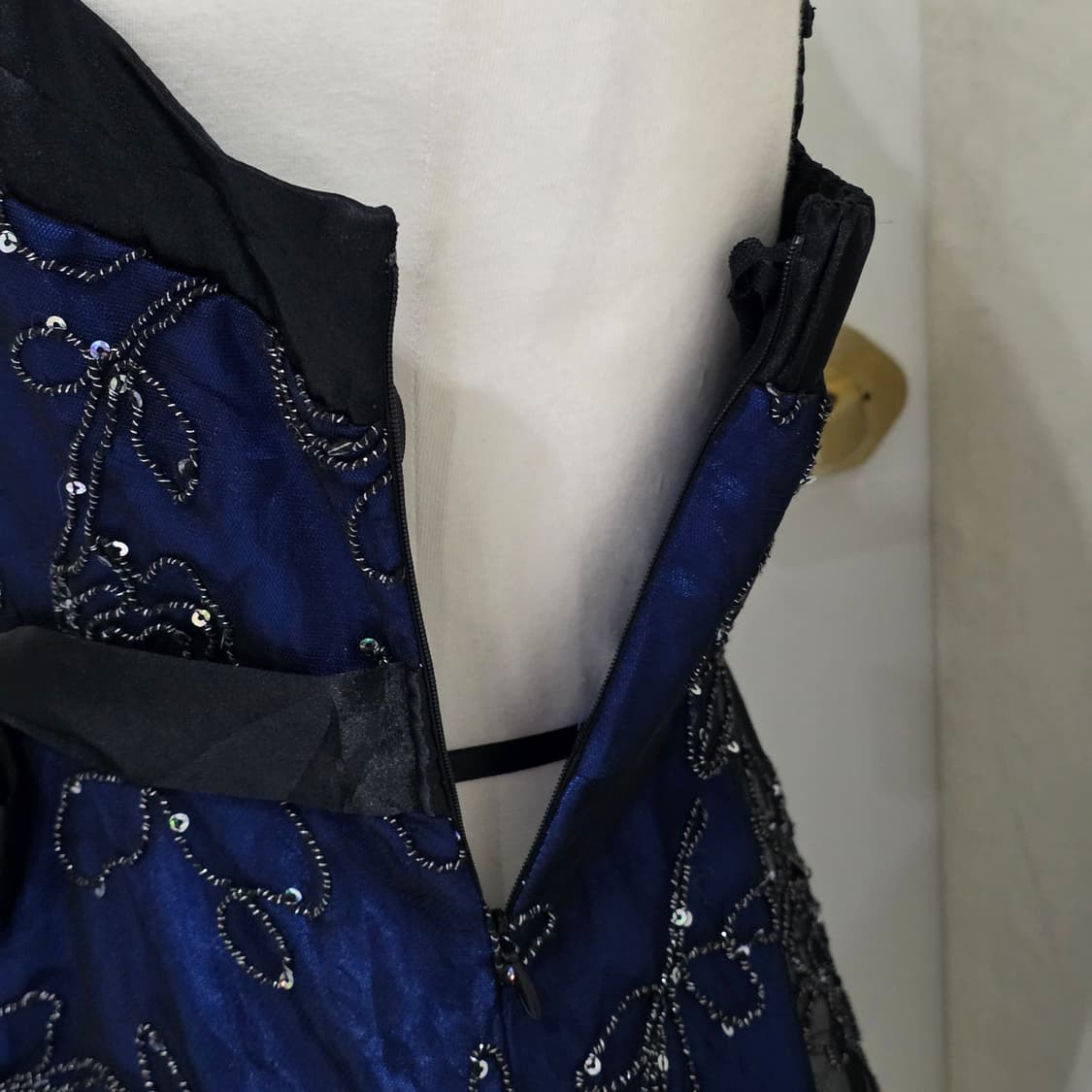 일본빈티지)파티걸 오네갸루st 보헤미안서브컬쳐 댄스연말핀터깔 블루드레스 상품이미지6