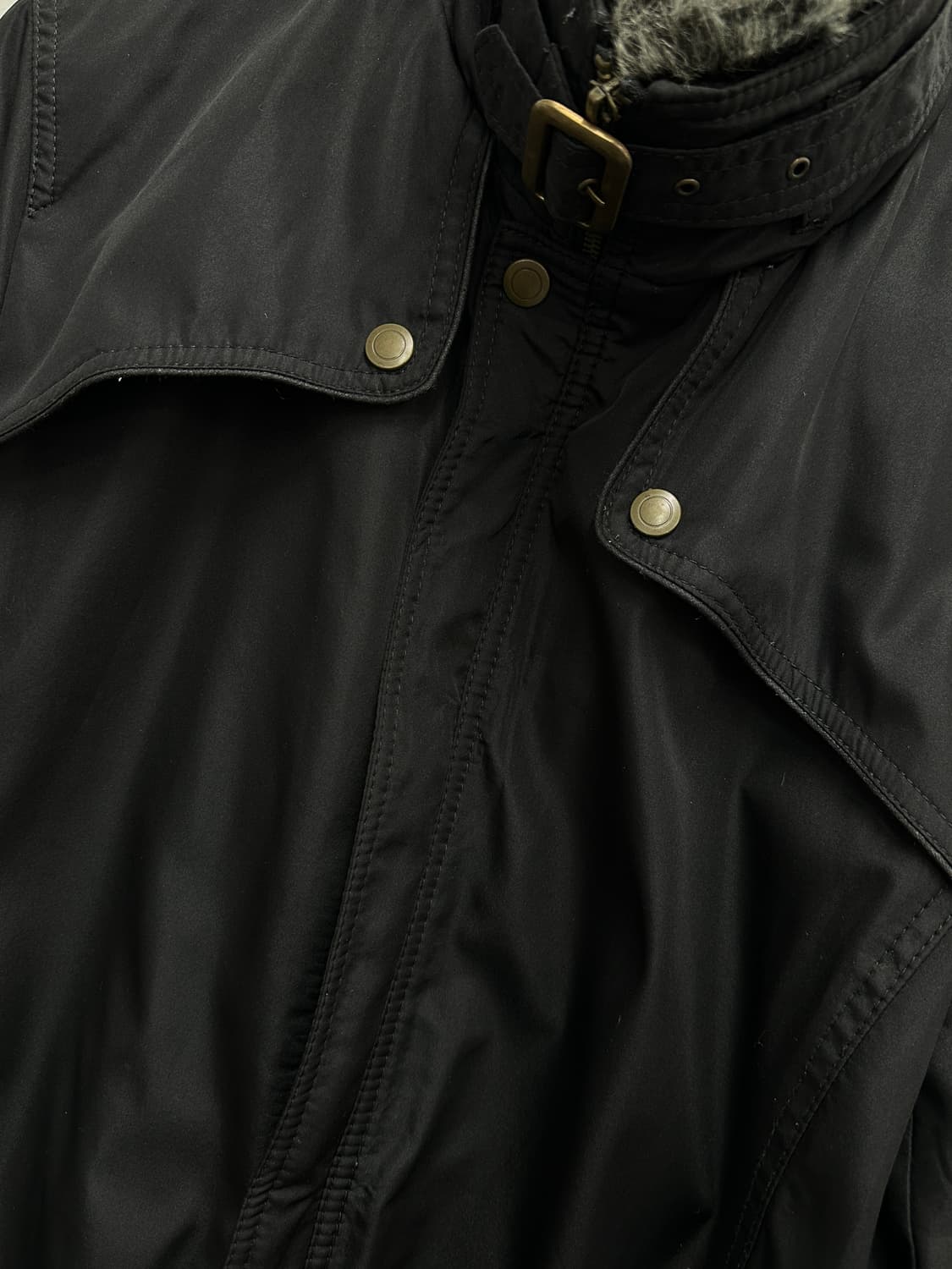 Louis Chavlon 블랙 버클 봄버 자켓 아우터 시크 펑크 퍼  상품이미지4