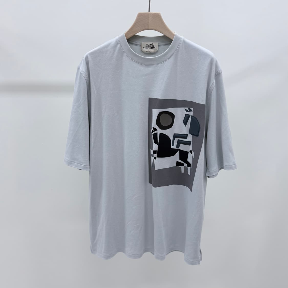 [S+급/L] 에르메스 벨키로브 패치 크루넥 코튼 반팔 티셔츠 상품이미지1