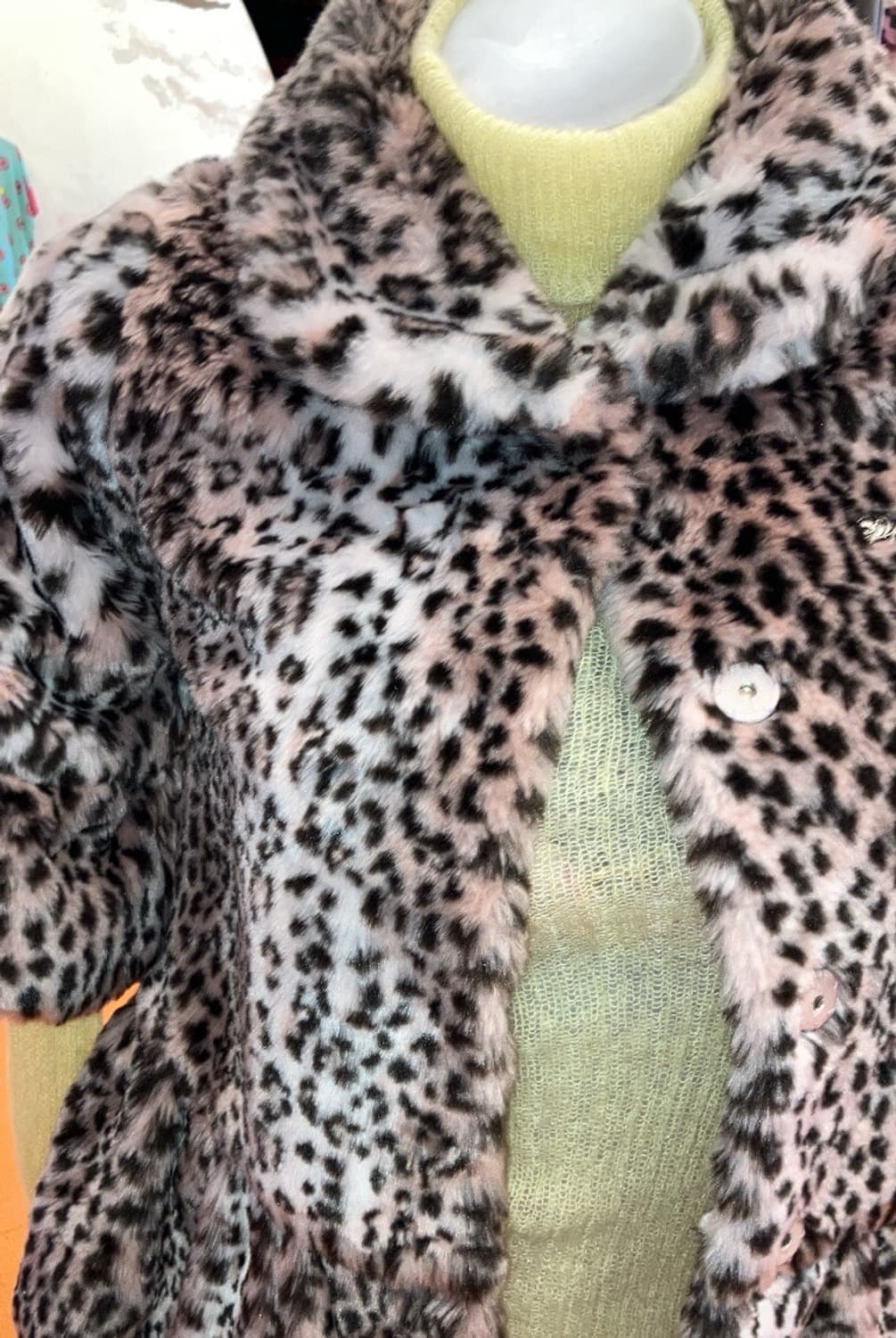 jpn 핑크 호피 퍼자켓 상품이미지4