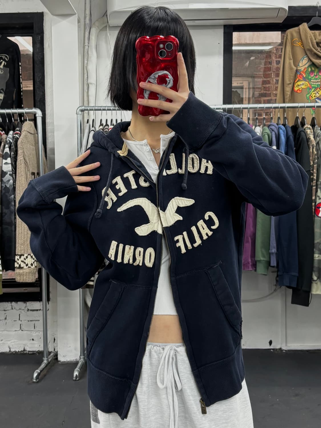 홀리스터 네이비 후드집업 상품이미지3