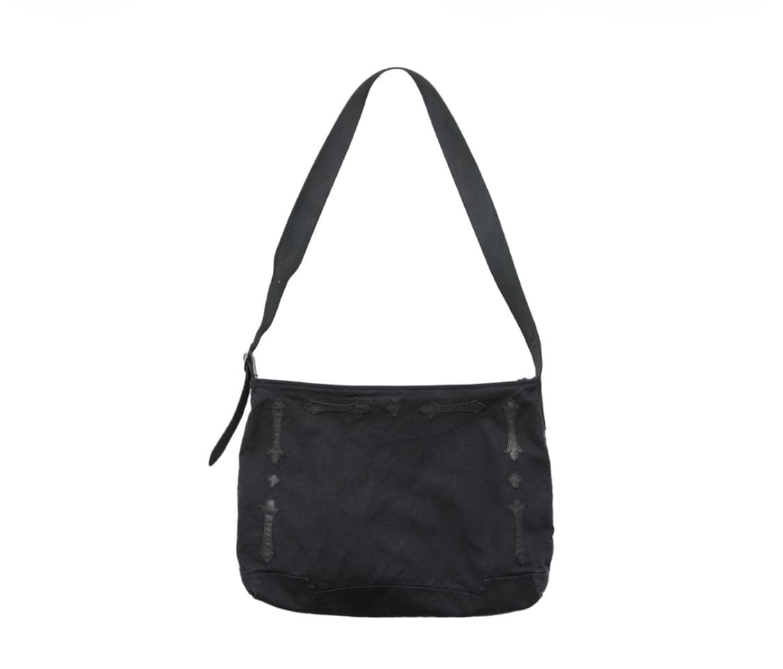 폴리테루 1011 플뢰르 패치드 크로스백 워시드 블랙 상품이미지1