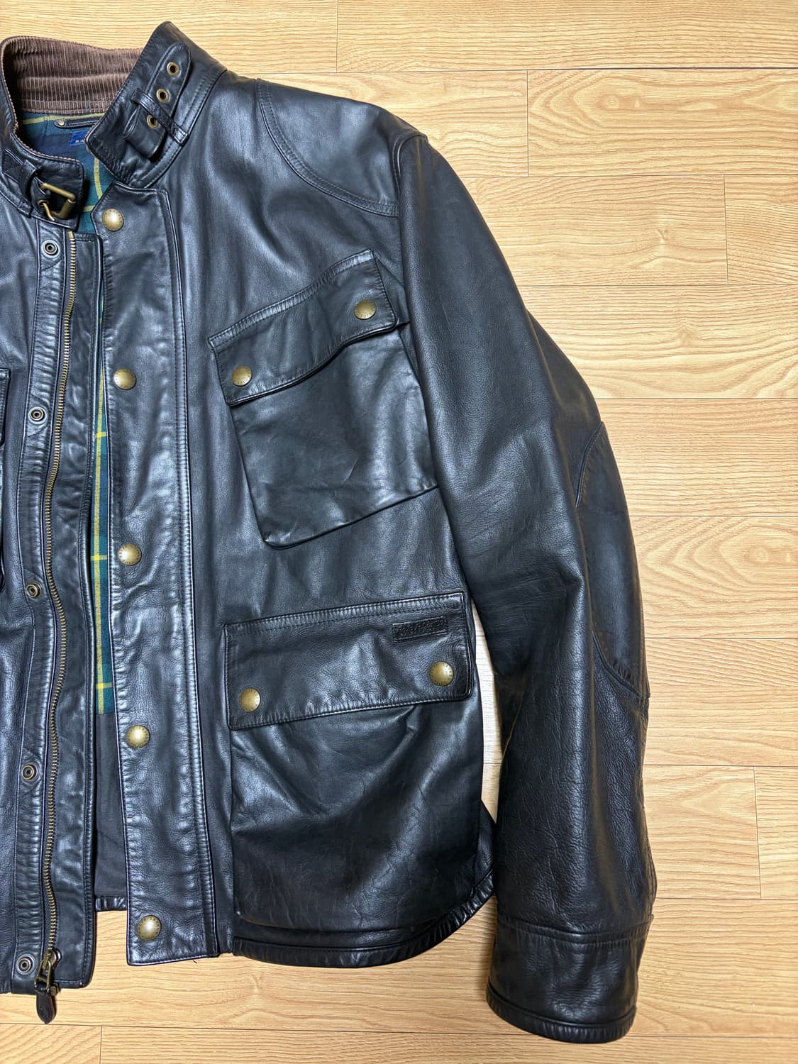 폴로 소가죽 바이커 레더 자켓 XL 상품이미지2