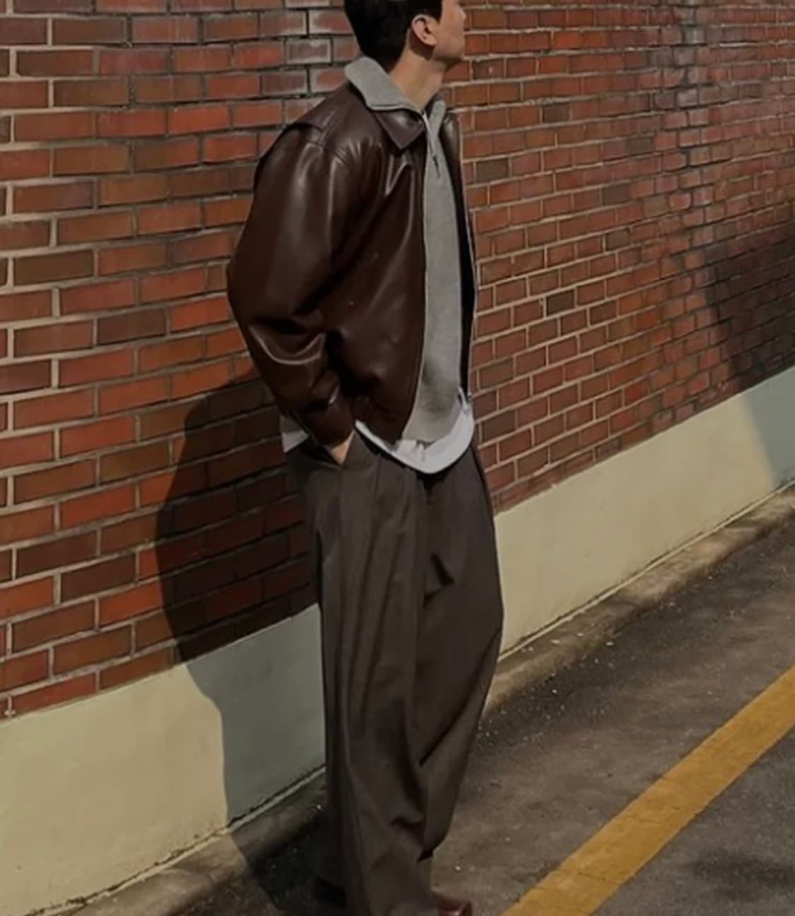 도프제이슨  심플한 레더 자켓XL 상품이미지2