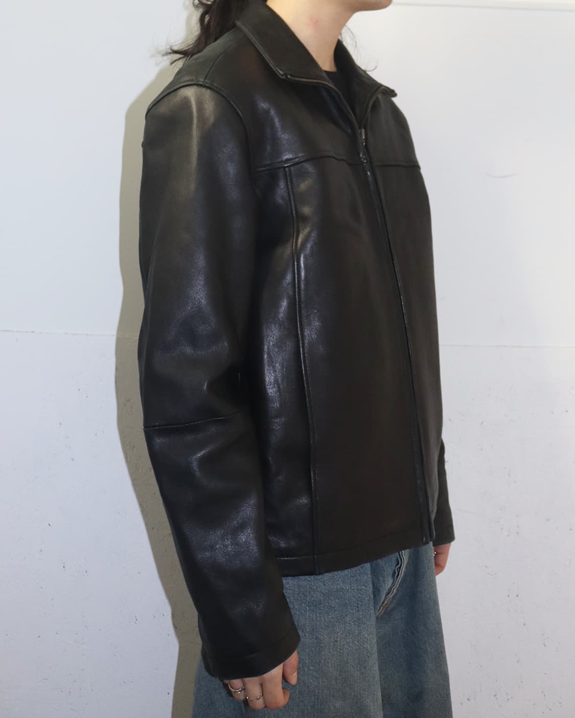 캘빈 클라인 클래식 레더 집업 자켓 상품이미지3