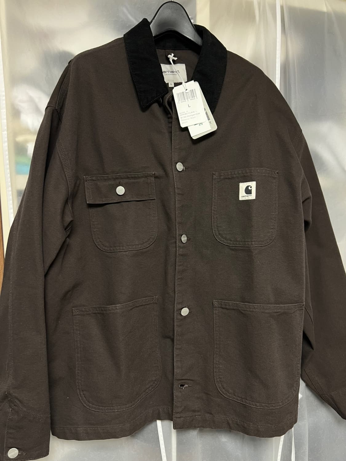 (우먼스) 칼하트 WIP OG 미시건 코트 토바코 블랙 린스드 L 상품이미지2