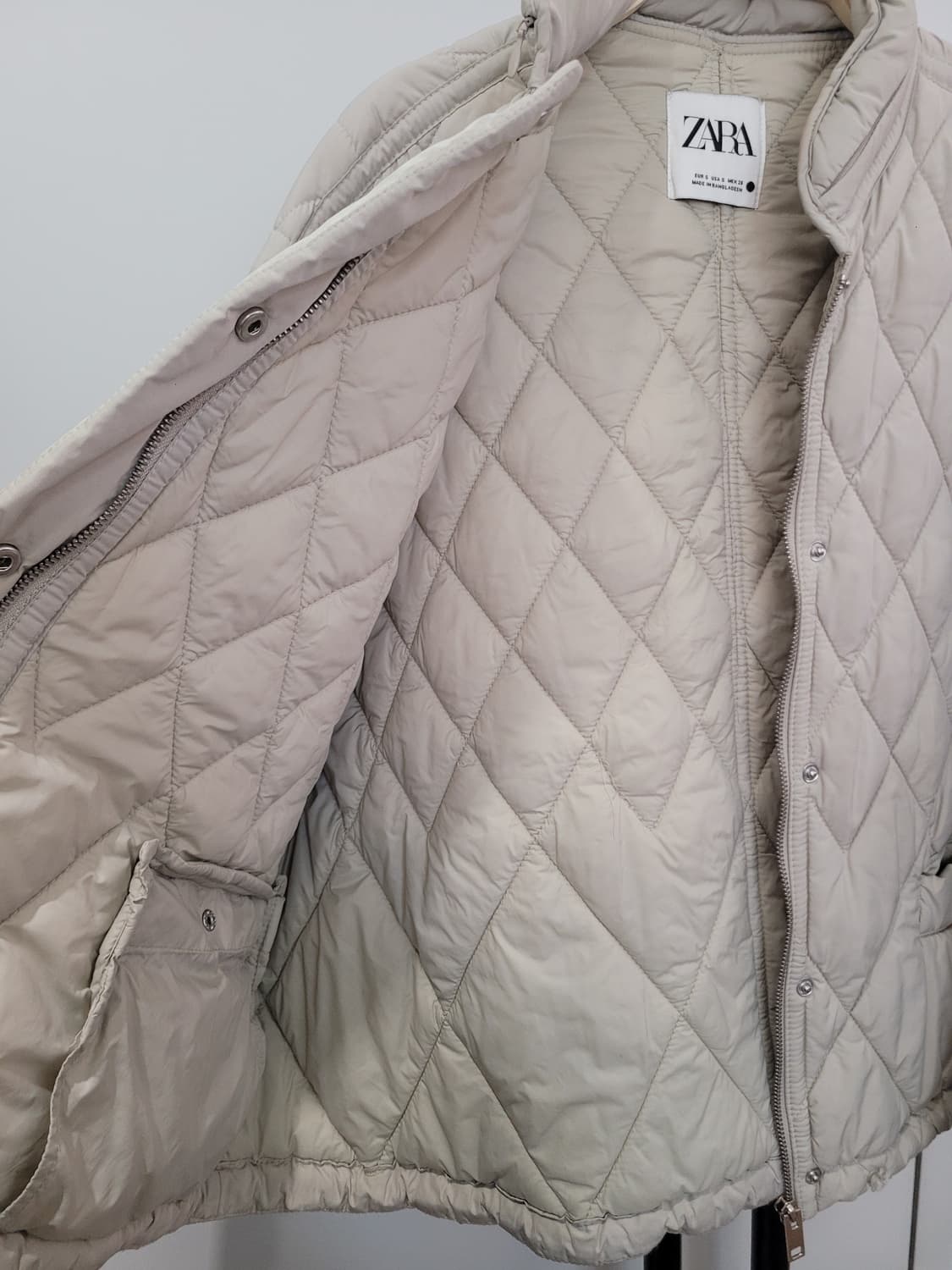 자라 베이지 퀼팅 봄버 자켓 S사이즈 55~77 상품이미지7