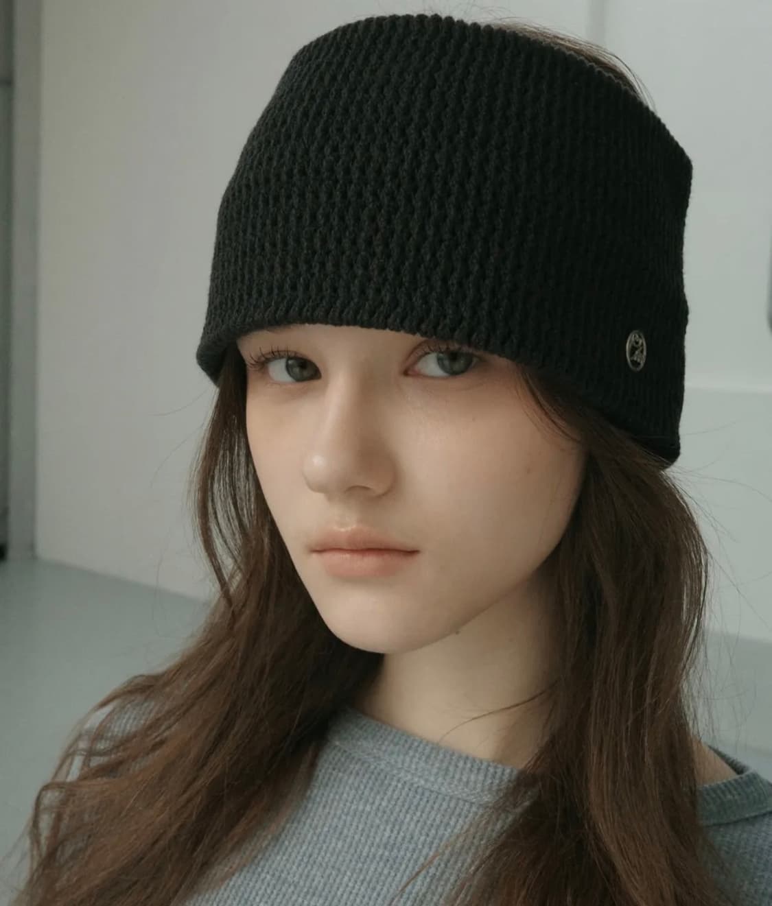 씨타 헤어밴드 블랙 Waffle Knit Hair Band CTA944 상품이미지2