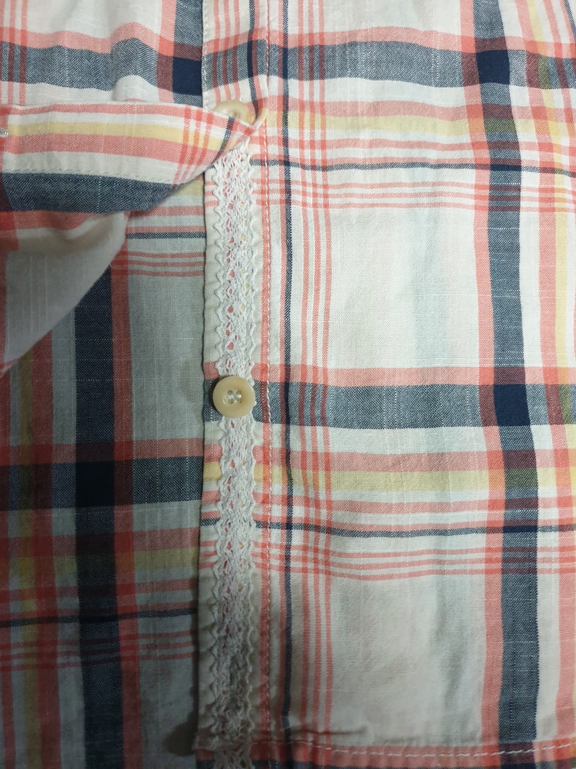 (빈티지) 써스데이아일랜드 레이스 더블포켓 클래식체크 셔츠 (S) 상품이미지3