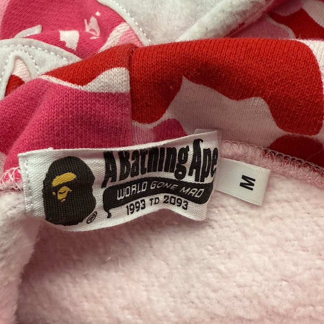 베이프 핑크 카모 밀리터리 마일로 사루 후드 티 상품이미지5