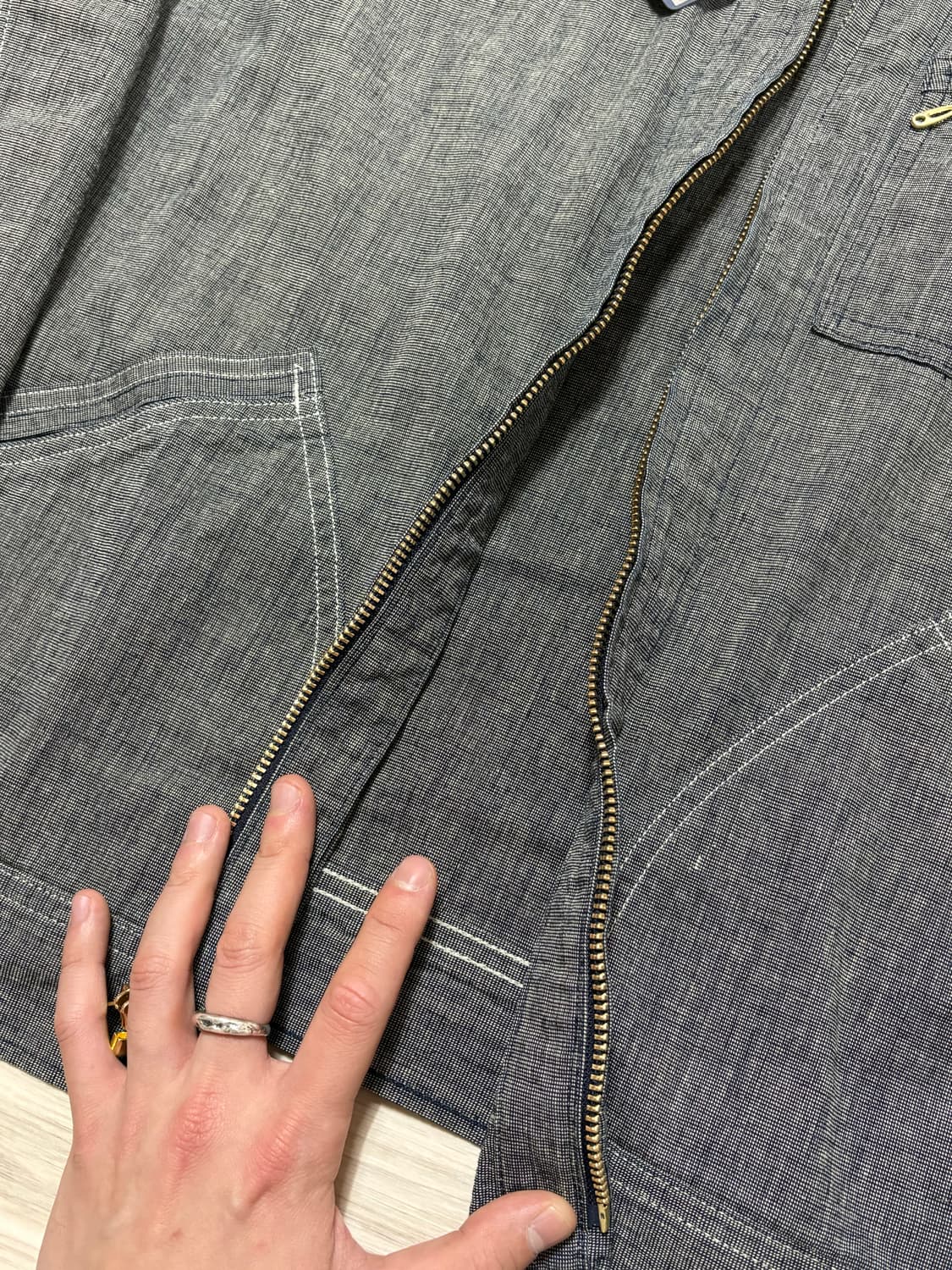 페로우즈 26SS 1960s front zip work 자켓 그레이 상품이미지8