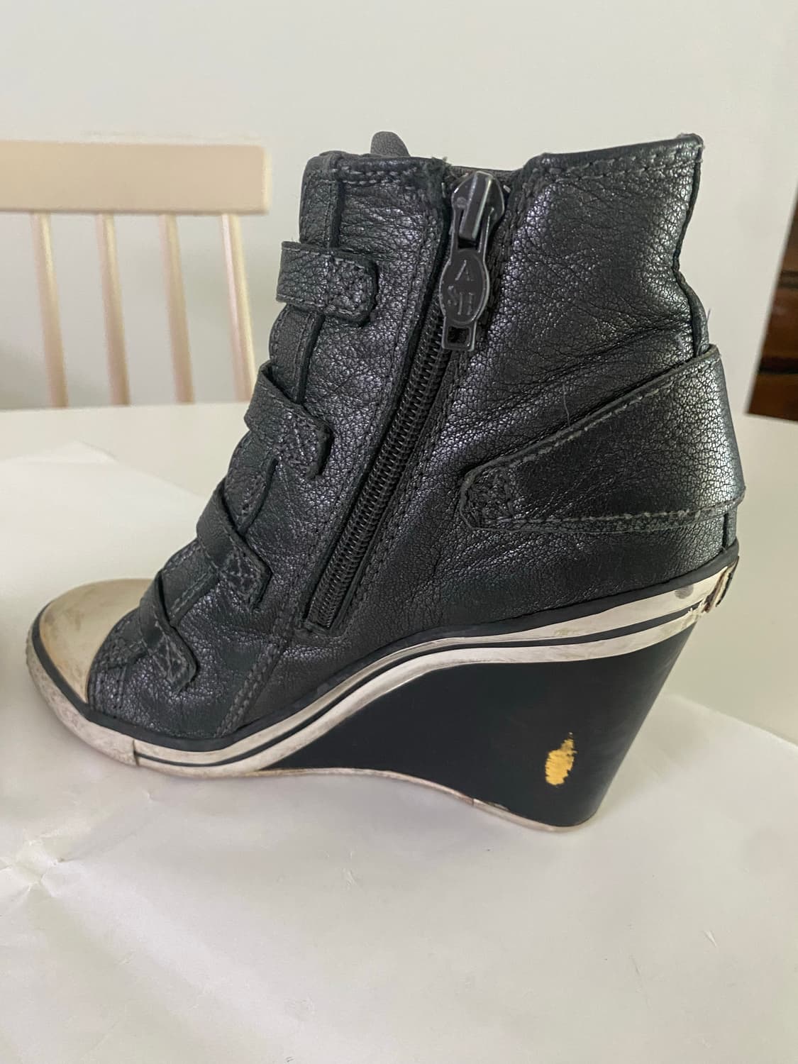 Ash 메탈릭 블랙 웨지스니커즈 상품이미지6