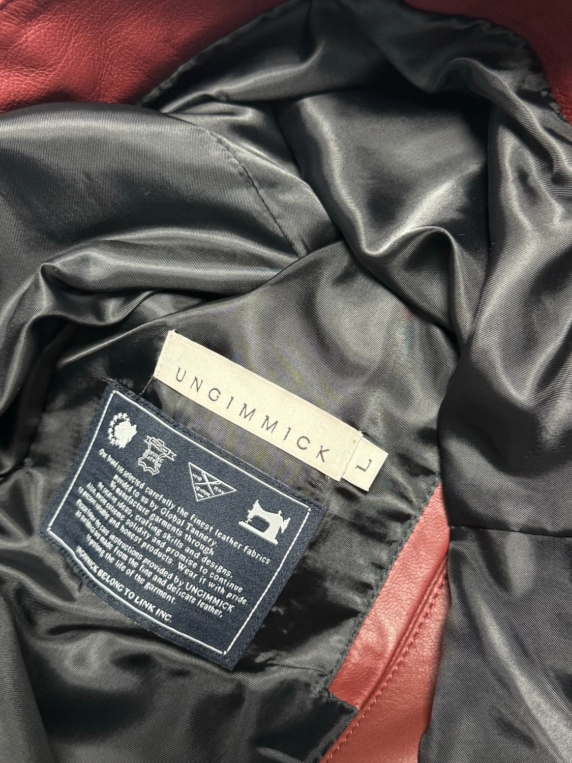 언지미크 / 오일 브러쉬 스웨이드 트러커 자켓 (레드) / L 상품이미지4