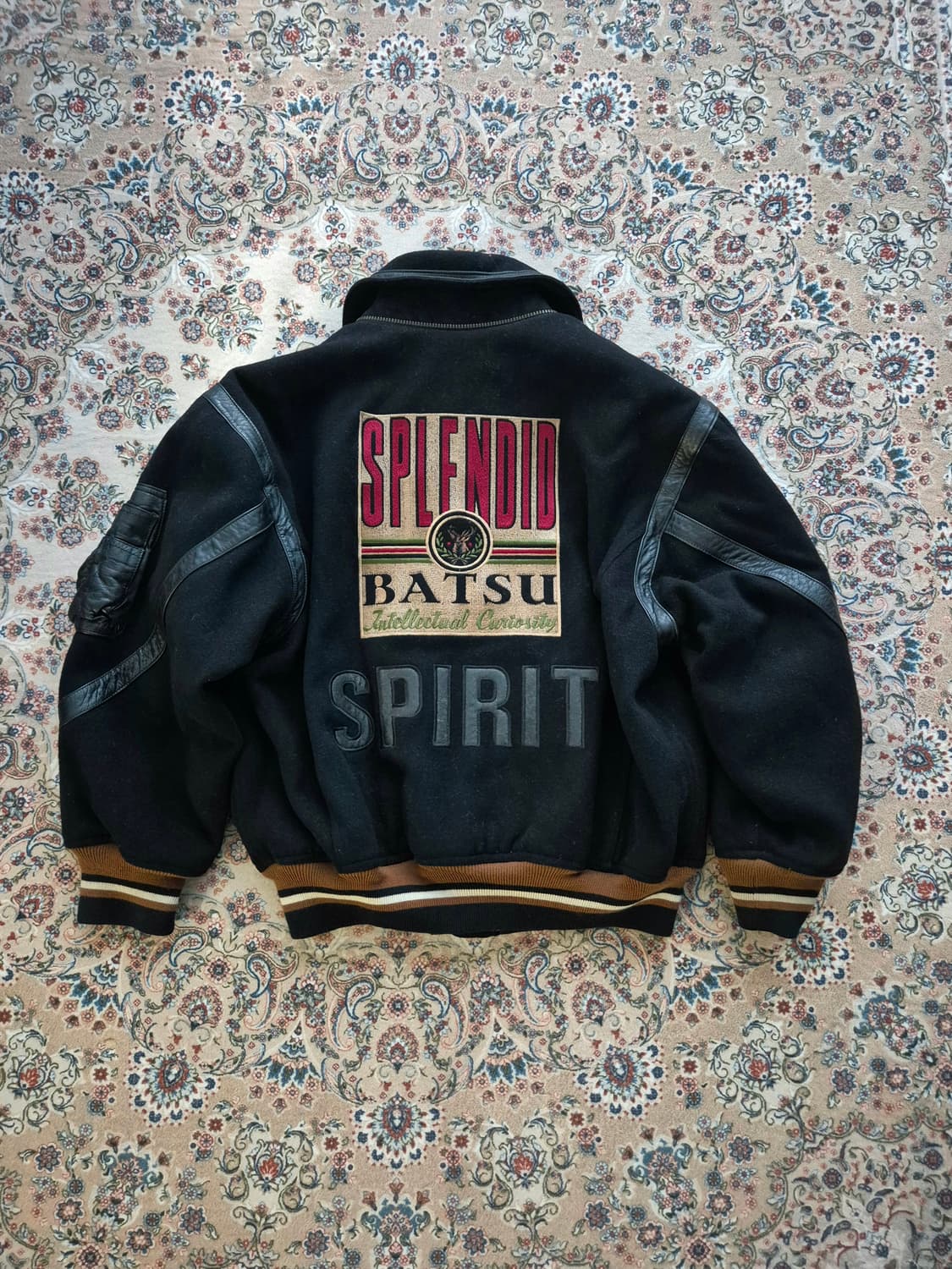 MEN'S BA-TSU 80's 울,레더 바시티 점퍼 상품이미지1