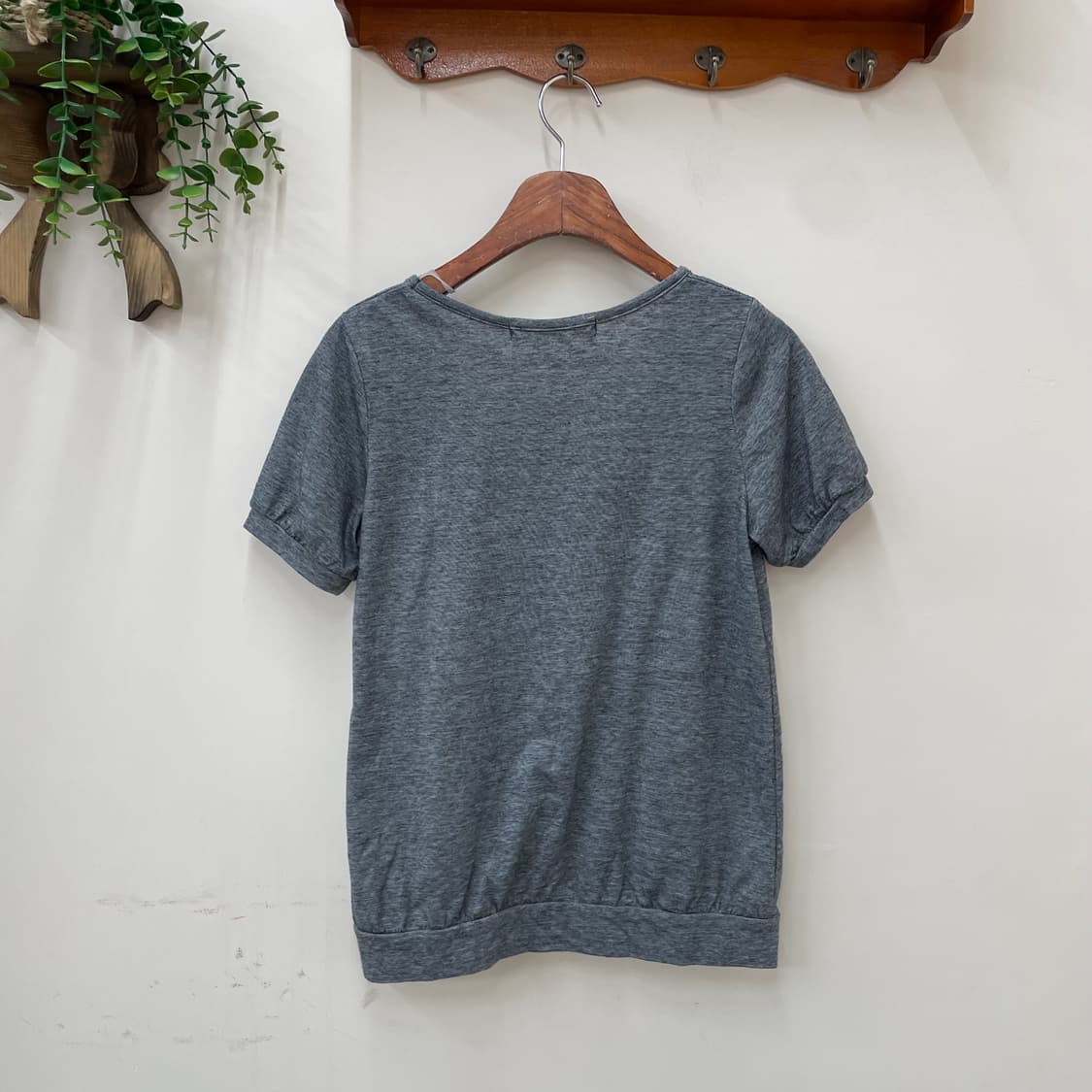 Navy natural 그레이 레이스 반팔 티셔츠 상품이미지3