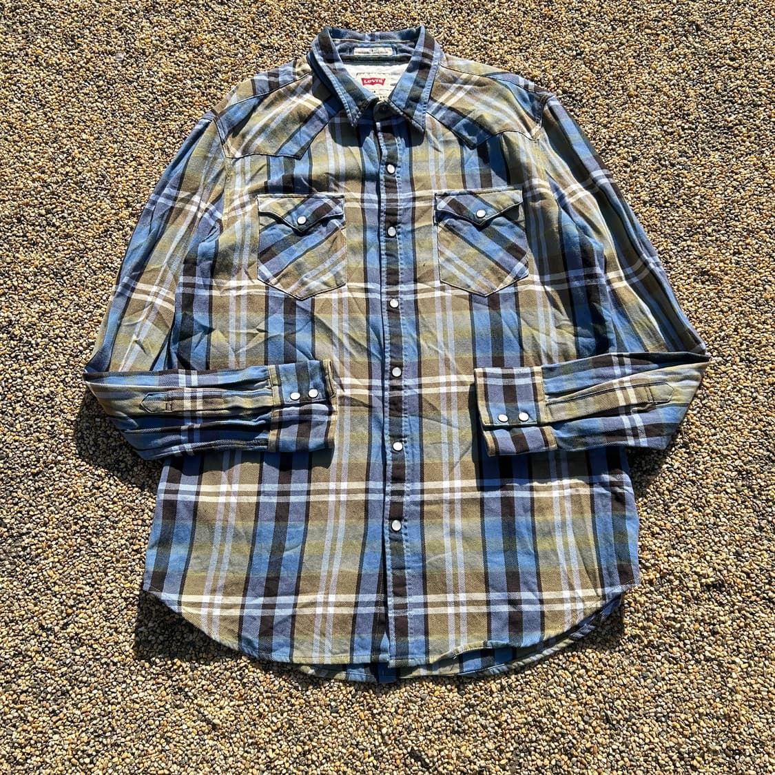 리바이스 웨스턴 화이트 라벨 체크 셔츠 상품이미지1