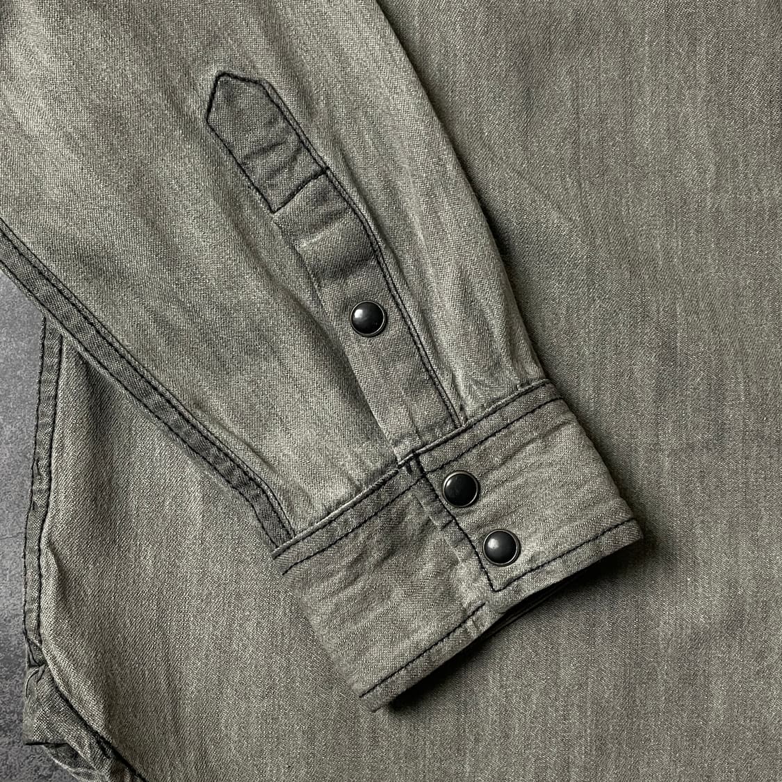 UNKNOWN 빈티지 그레이 워싱 웨스턴 코튼 셔츠 A00517 상품이미지5