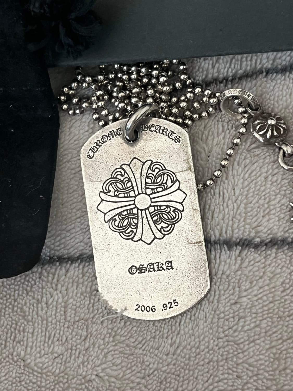 크롬하츠 오사카한정 도그택 원볼 타이니 크로스 군번줄 목걸이 상품이미지2