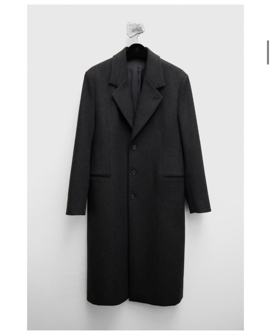 유스 레더 트림 체스터필드 코트 차콜그레이 M 상품이미지2