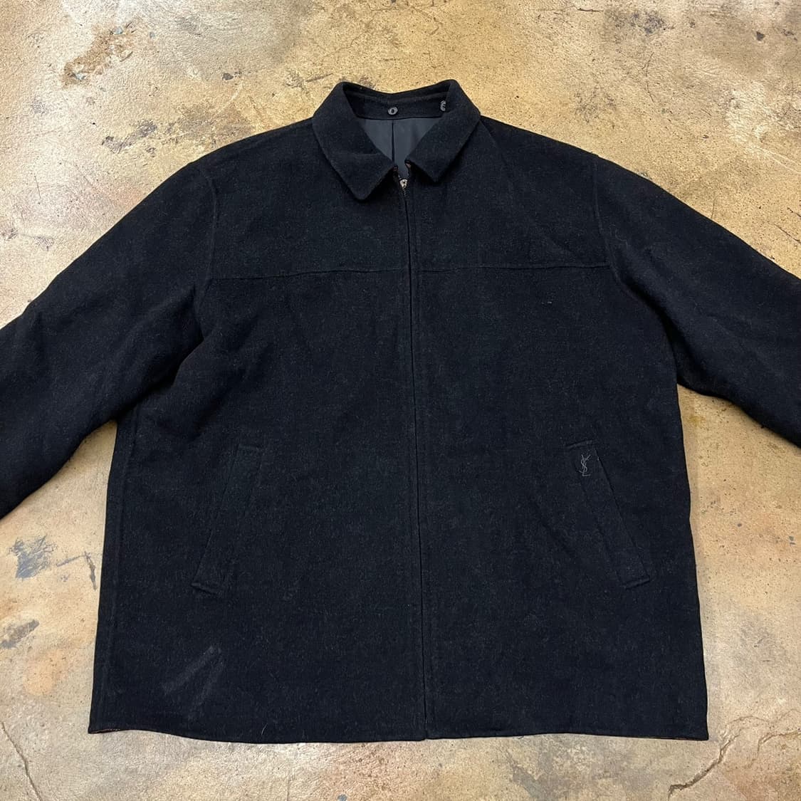 [정품/110] 입생로랑 블랙 울 집업 자켓 b16 상품이미지3