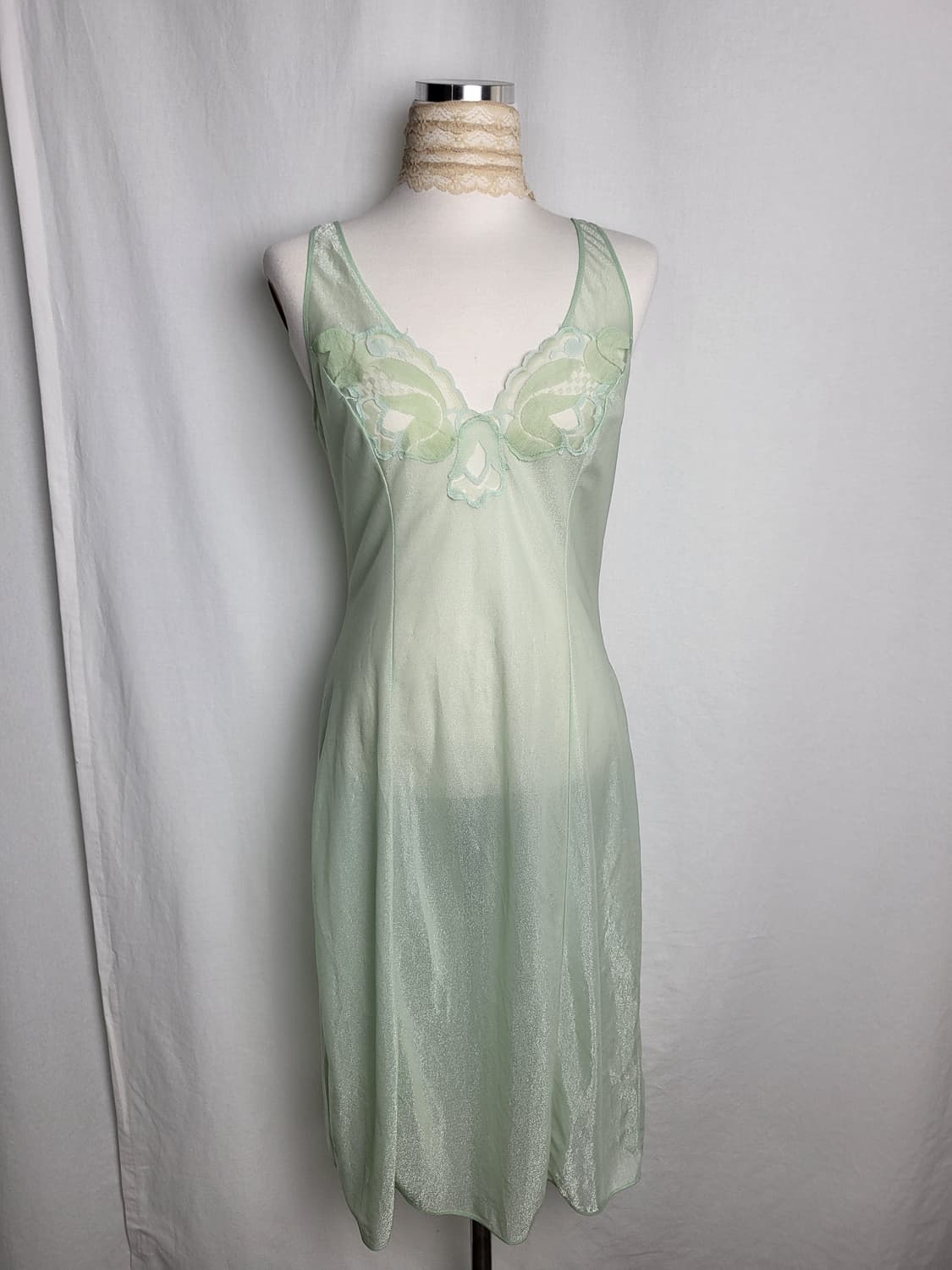 빈티지 피스타치오 민트 그린 슬립 원피스 상품이미지2