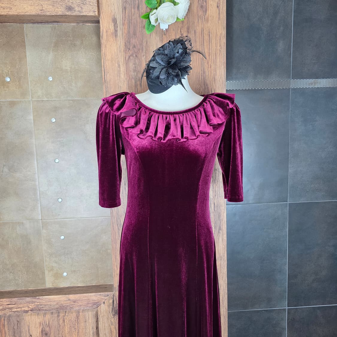 빈티지 벨벳 롱드레스 상품이미지2