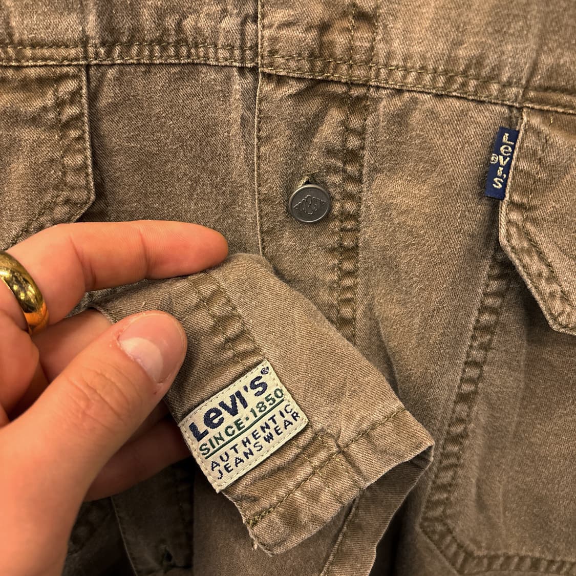 90s 리바이스 빈티지 페이딩 데님 워크자켓 리벳버튼 N961 상품이미지6