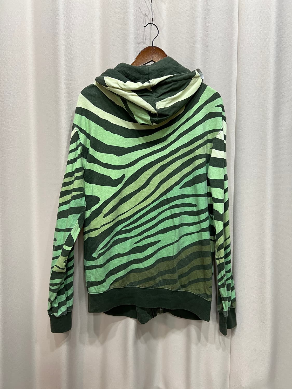 빈티지 레오파드 패턴 그린 후드집업  상품이미지5