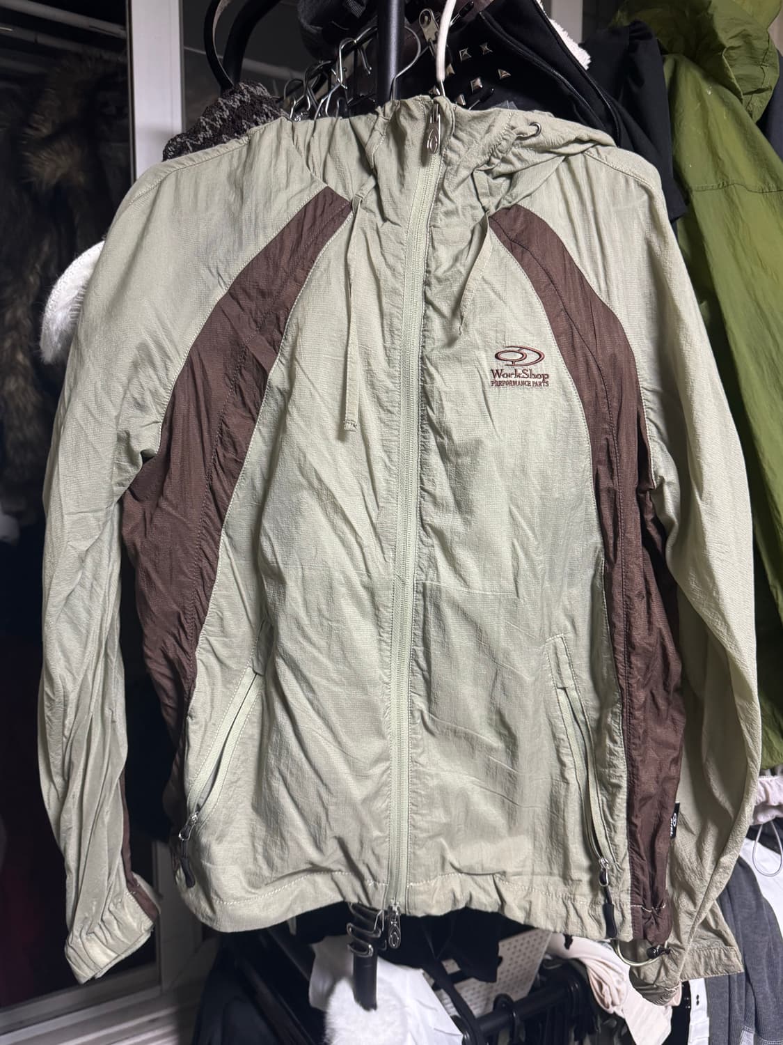 트래블 링클 콤비네이션 윈드 브레이커 라이트 카키 S 상품이미지1