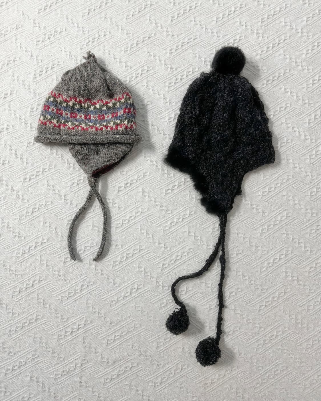 퍼 트리밍 이어 플랩 니트 햇 상품이미지1