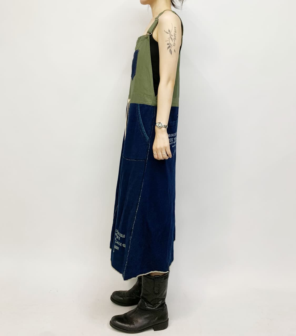 POLPO VINTAGE by LIME.INC 밀리터리 오버롤 원피스 상품이미지2