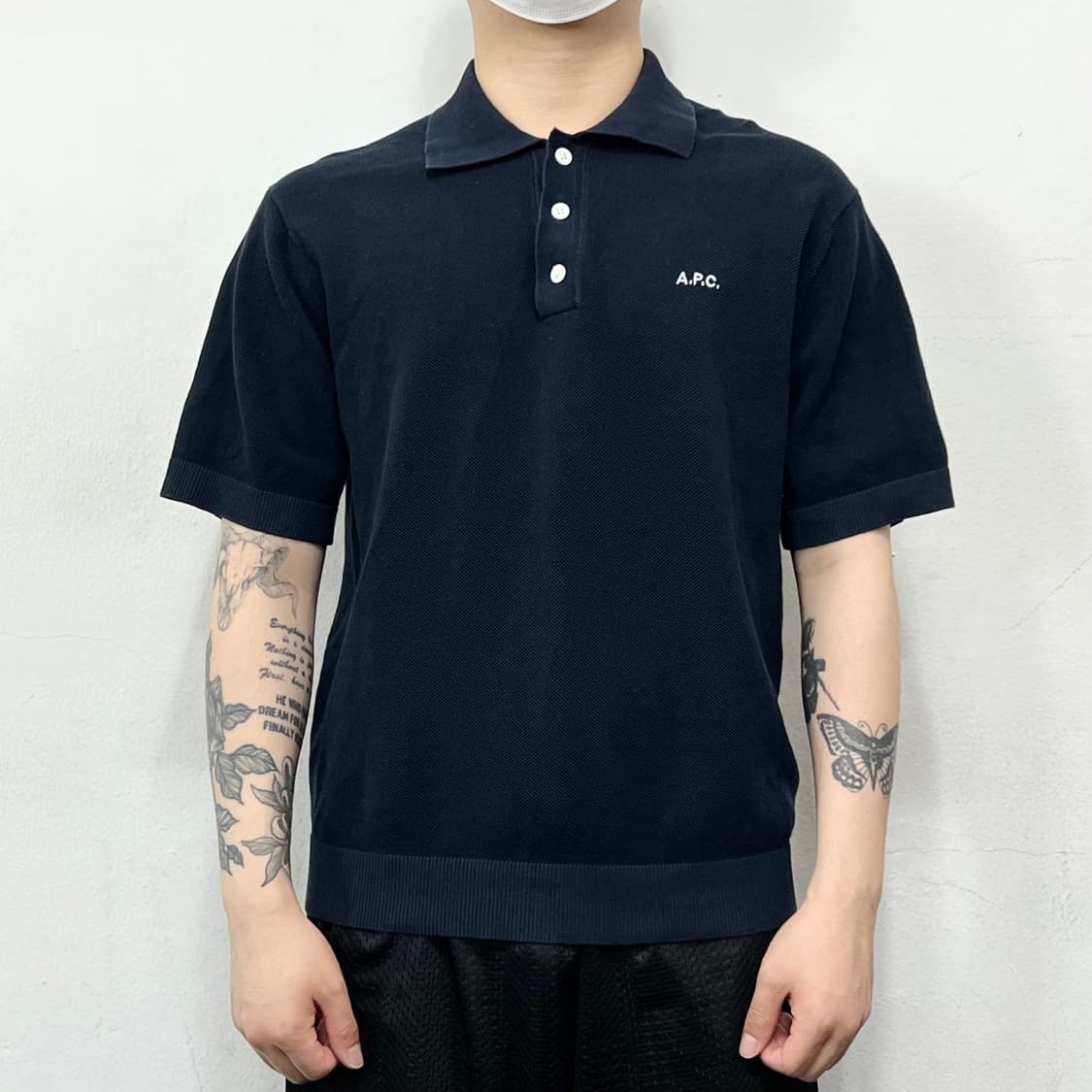 A.P.C 아페쎄 로고 카라넥 니트 반팔 PK 상품이미지1