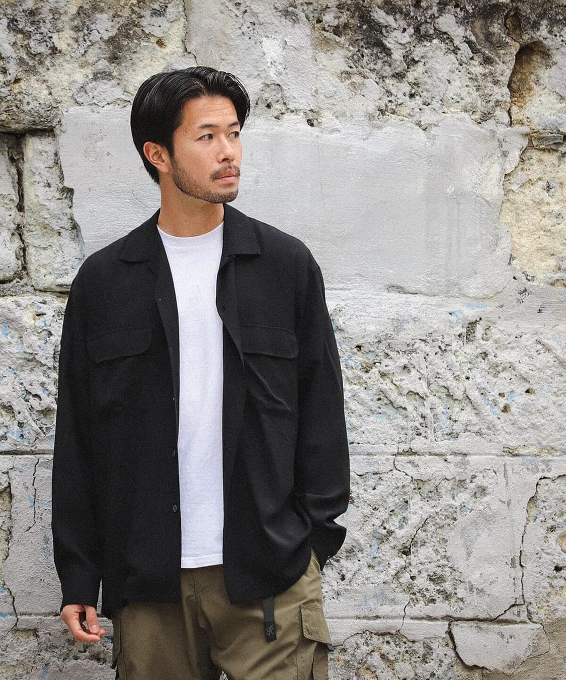 빔즈 BEAMS Loose Open Collar Shirt 상품이미지4