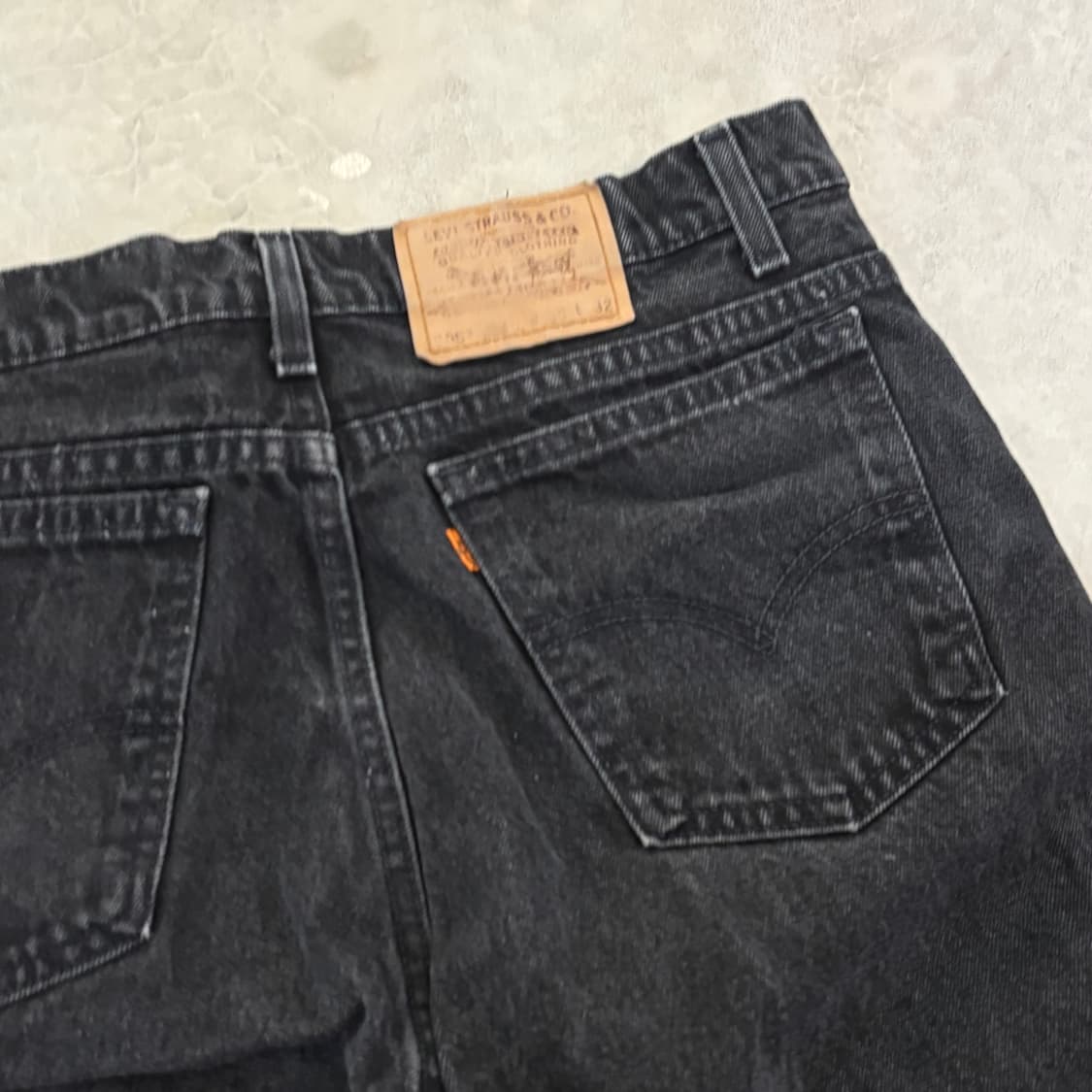 [36/32] 90s USA🇺🇸 리바이스 505 오렌지 탭 블랙 흑청 상품이미지7