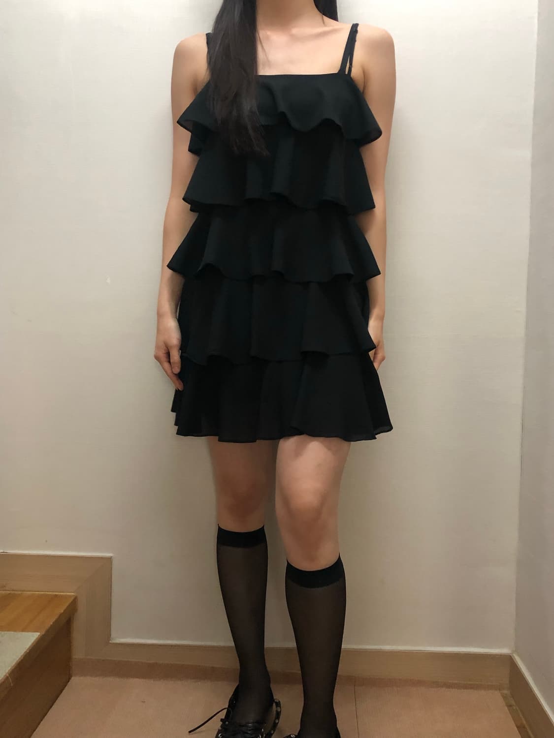 빈티지 블랙 프릴 원피스 상품이미지3