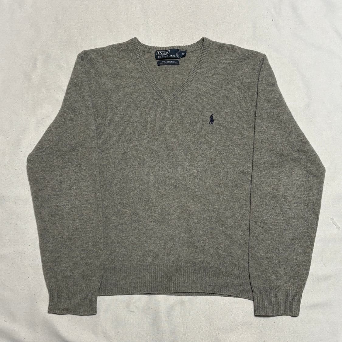 XL 폴로랄프로렌 램스울 그레이 브이넥 니트 상품이미지2