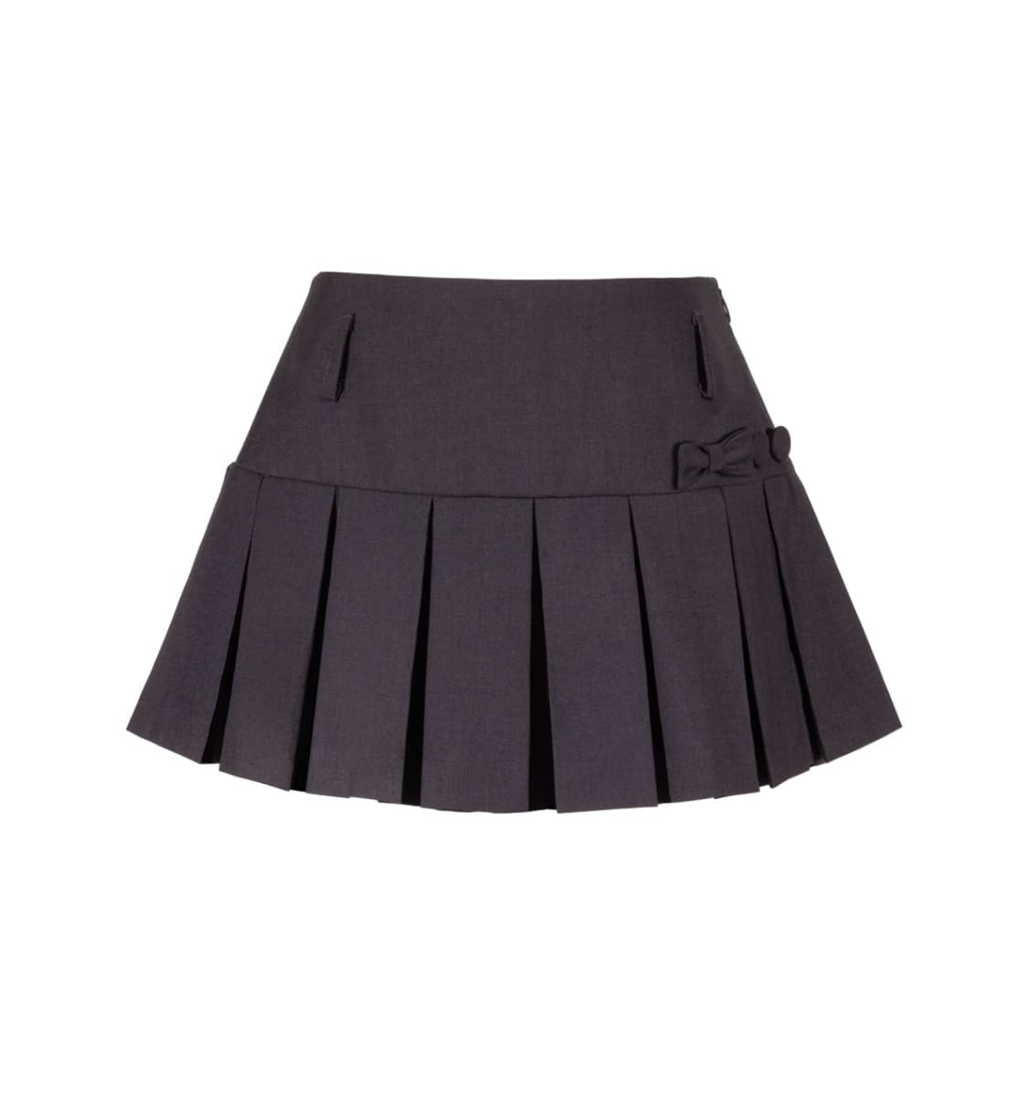 위스페어리 디어마이페어리 돌리 리본 플리츠 스커트 차콜 s 상품이미지1