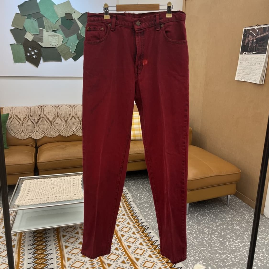 리바이스 550 빈티지 레트로 버건디와인 데님팬츠 L C10568 상품이미지3