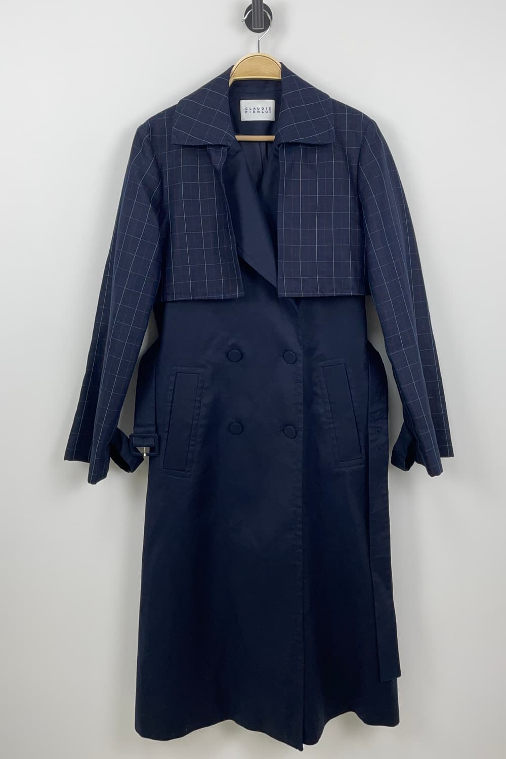 끌로디 피에로 체크 레이어드 트렌치코트 상품이미지2