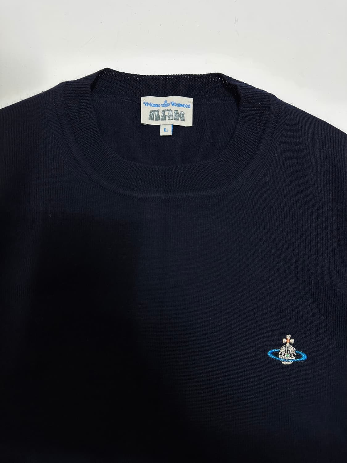 비비안웨스트우드 로고 네이비 니트 상품이미지4