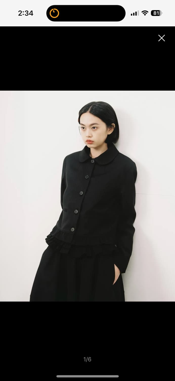 오헤시오 라운드 프릴 자켓, 블랙 ROUND FRILL JACKET, B 상품이미지1