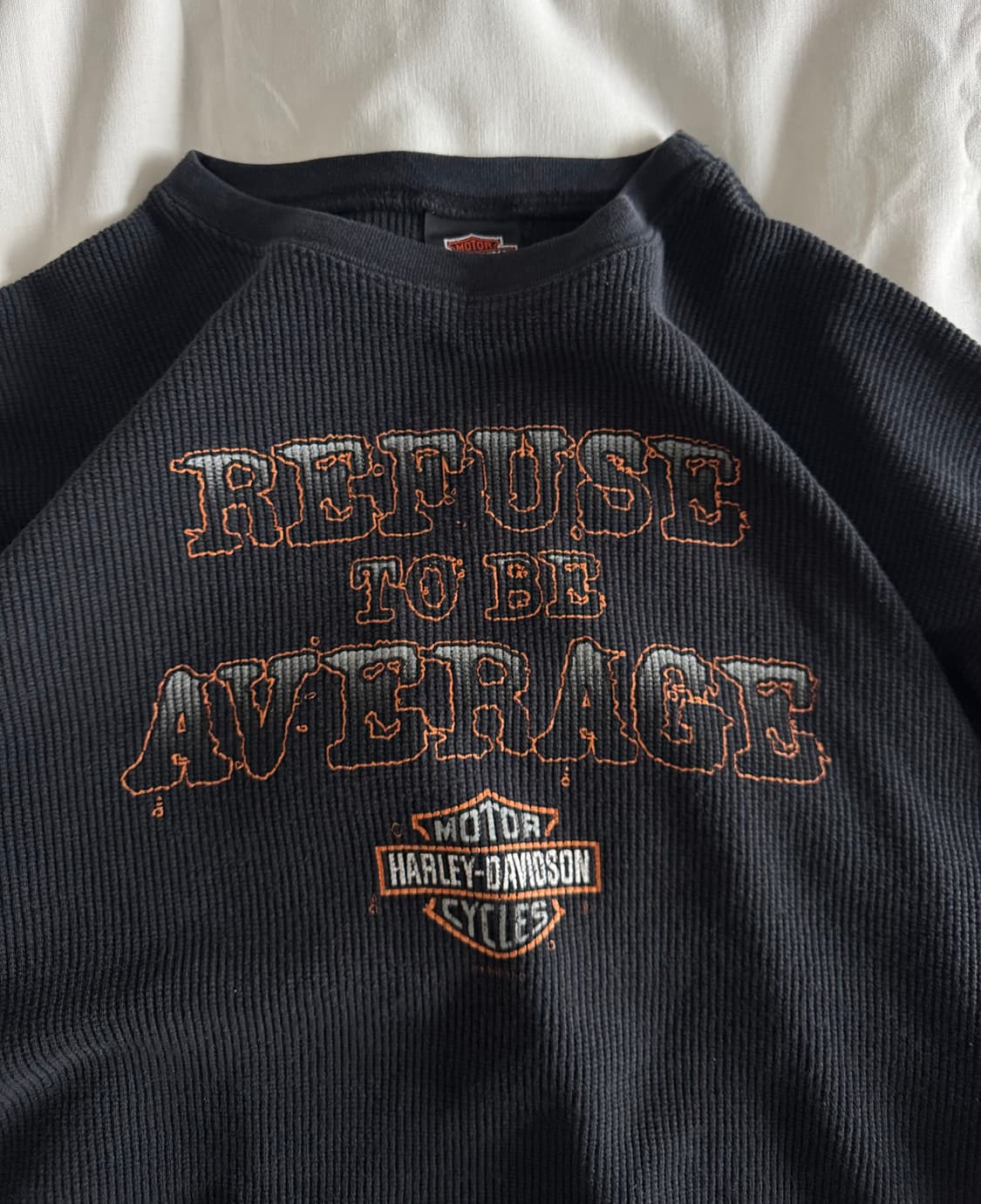 [XXL] 90s 빈티지 할리데이비슨 와플 써멀 롱슬리브 티셔츠 상품이미지2