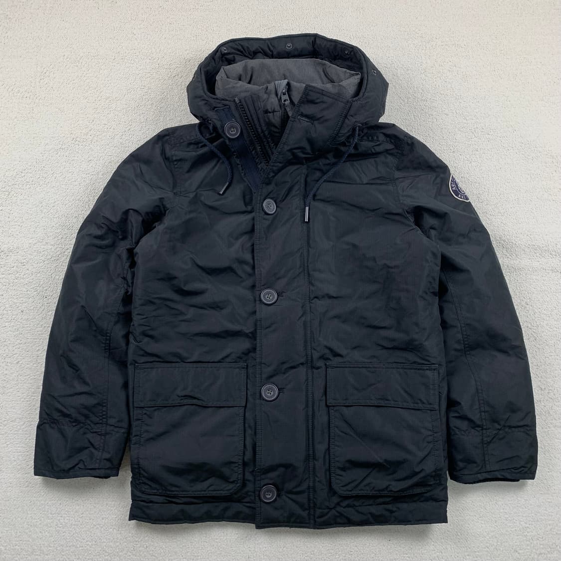 아베크롬비 패치로고 립스탑 폴리쉘 후드 파카 블랙 상품이미지1