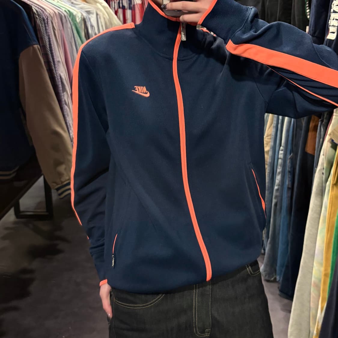  [IM] NIKE 나이키 트랙탑 져지 네이비 오렌지 라인 상품이미지4