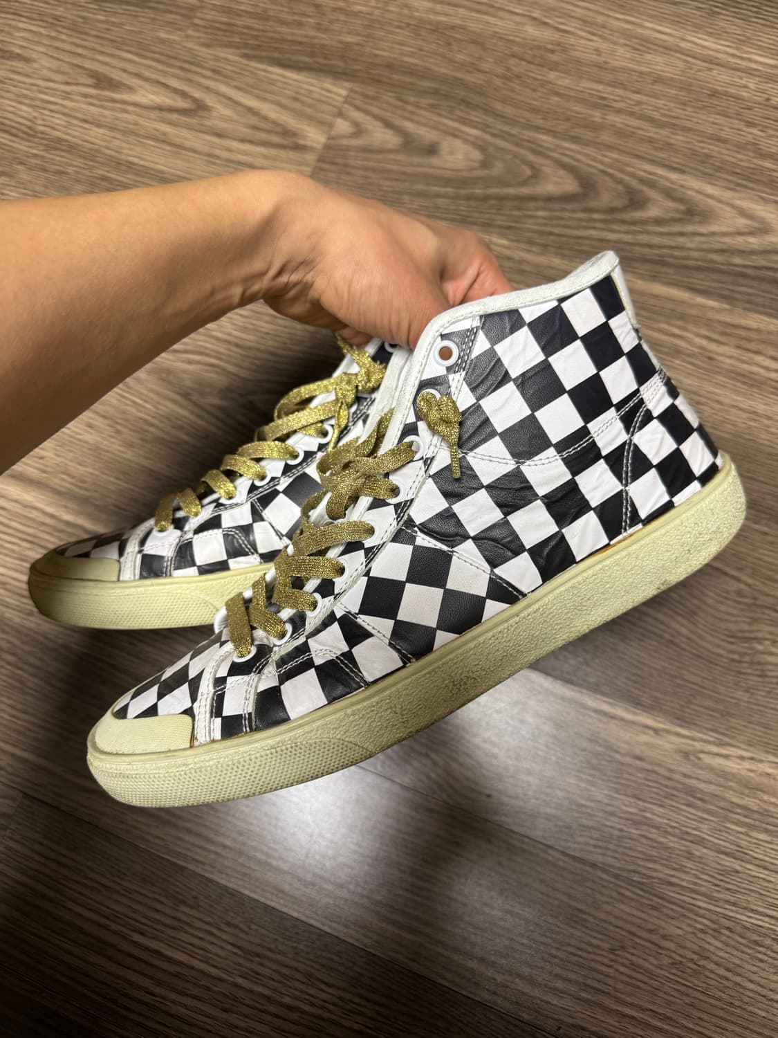 생로랑 16s/s 체커 보드 스니커즈 42.5 사이즈 발망 지방시 셀린 상품이미지5