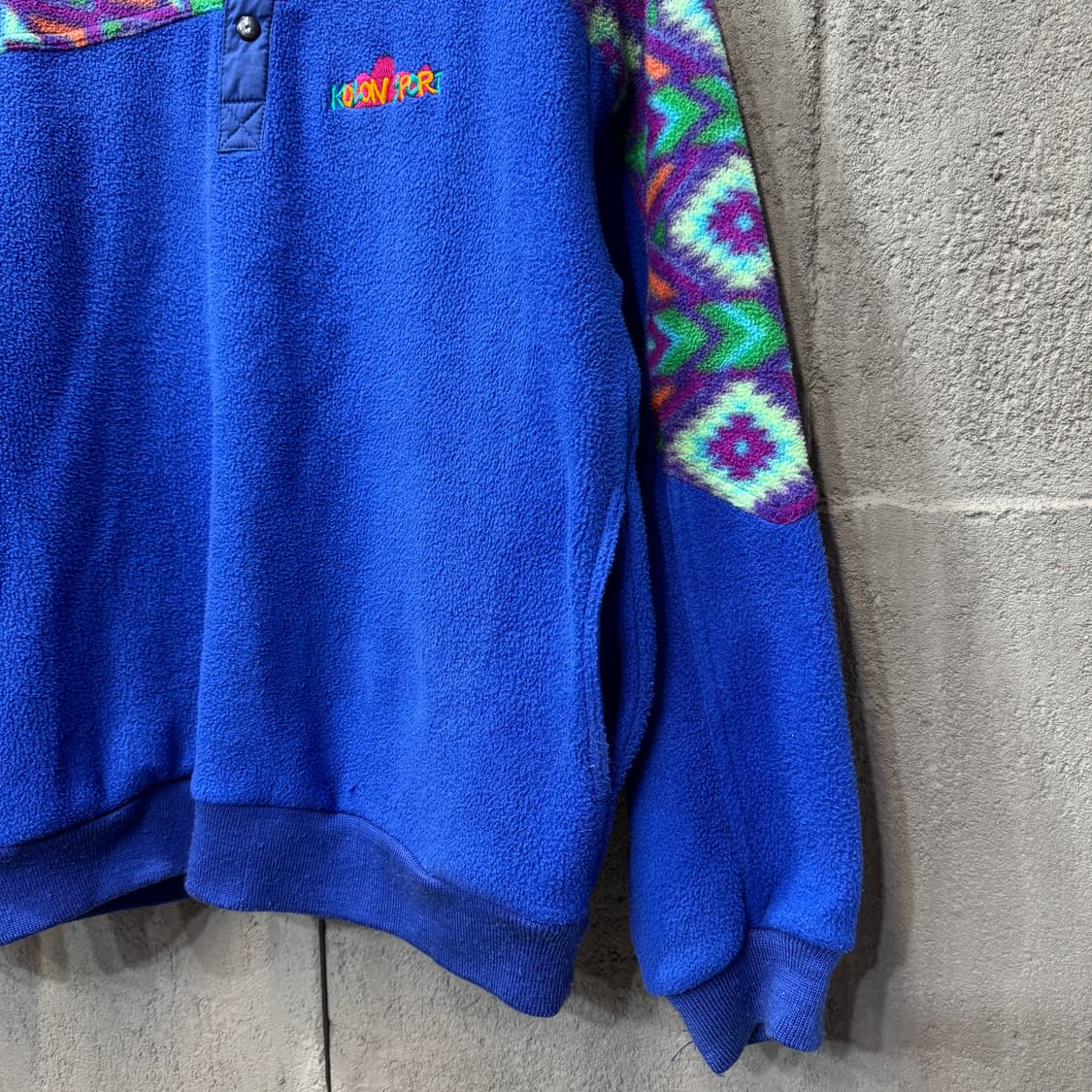 90s 코오롱 스포츠 아즈텍 패턴 하프 후리스 (L)   상품이미지3